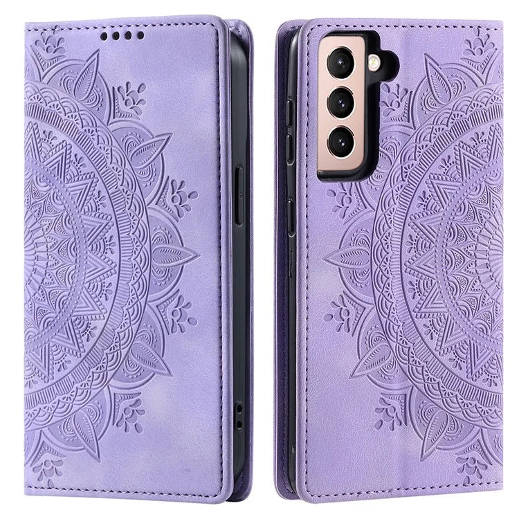 For Samsung Galaxy S21 FE 5G Case PU Leather Imprinted Wallet Stand Phone Cover