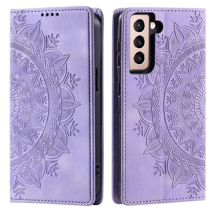 For Samsung Galaxy S21 FE 5G Case PU Leather Imprinted Wallet Stand Phone Cover