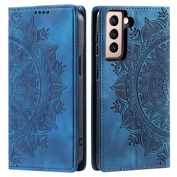For Samsung Galaxy S21 FE 5G Case PU Leather Imprinted Wallet Stand Phone Cover