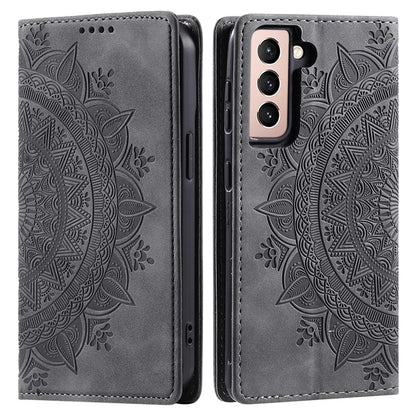 For Samsung Galaxy S21 FE 5G Case PU Leather Imprinted Wallet Stand Phone Cover