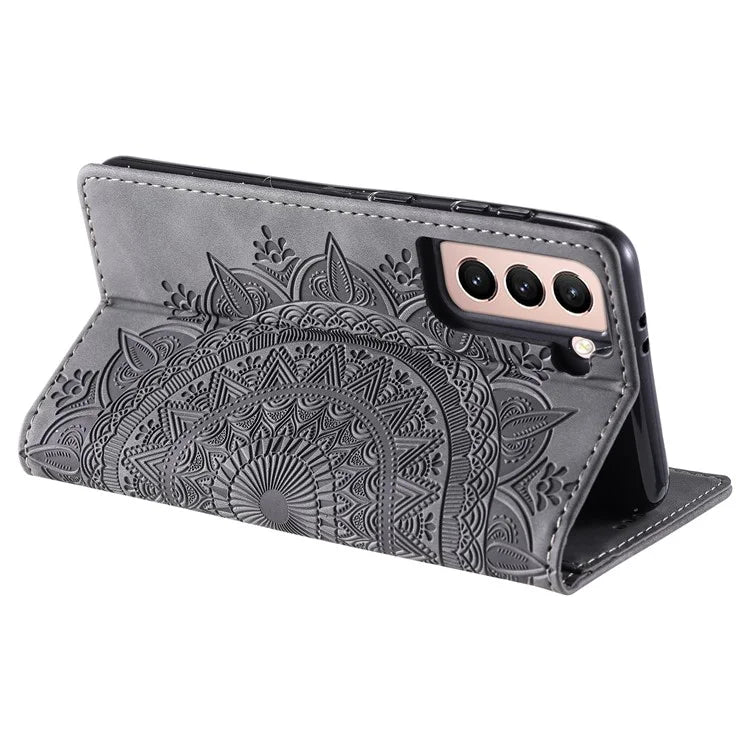 For Samsung Galaxy S21 FE 5G Case PU Leather Imprinted Wallet Stand Phone Cover