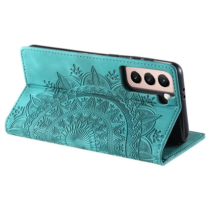 For Samsung Galaxy S21 FE 5G Case PU Leather Imprinted Wallet Stand Phone Cover