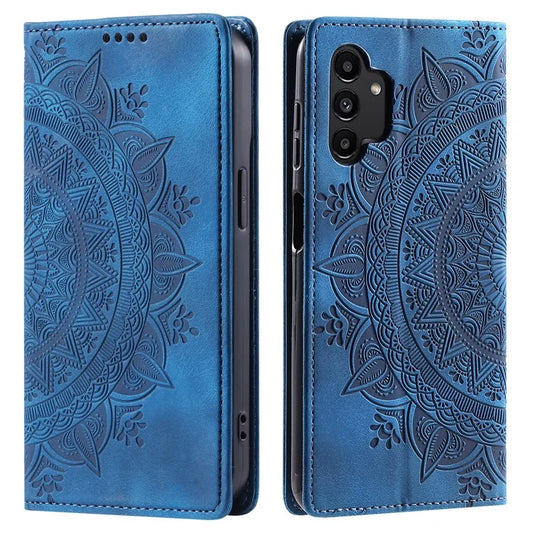 Imprinted Phone Shell for Samsung Galaxy A13 4G / 5G Case PU Leather Wallet Stand Cell Phone Cover
