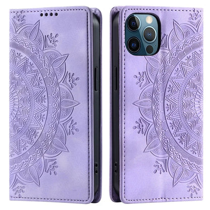 For iPhone 12 Pro Max Case PU Leather Magnetic Imprinted Stand Phone Cover