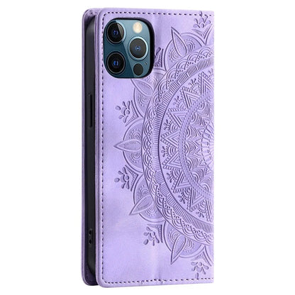 For iPhone 12 Pro Max Case PU Leather Magnetic Imprinted Stand Phone Cover