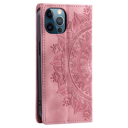 For iPhone 12 Pro Max Case PU Leather Magnetic Imprinted Stand Phone Cover