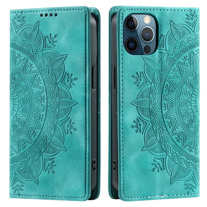 For iPhone 12 Pro Max Case PU Leather Magnetic Imprinted Stand Phone Cover