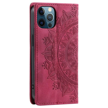 For iPhone 12 Pro Max Case PU Leather Magnetic Imprinted Stand Phone Cover