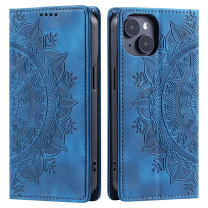For iPhone 13 Case Magnetic Imprinted Stand PU Leather Phone Cover