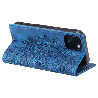 For iPhone 13 Case Magnetic Imprinted Stand PU Leather Phone Cover