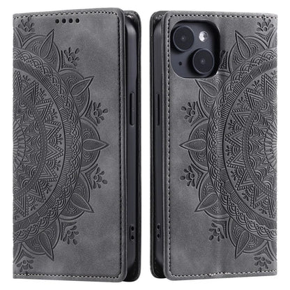 For iPhone 13 Case Magnetic Imprinted Stand PU Leather Phone Cover
