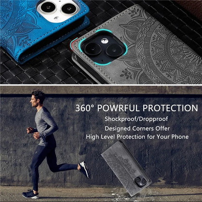 For iPhone 13 Case Magnetic Imprinted Stand PU Leather Phone Cover