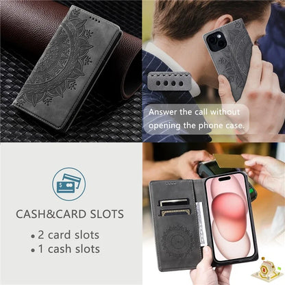 For iPhone 13 Case Magnetic Imprinted Stand PU Leather Phone Cover
