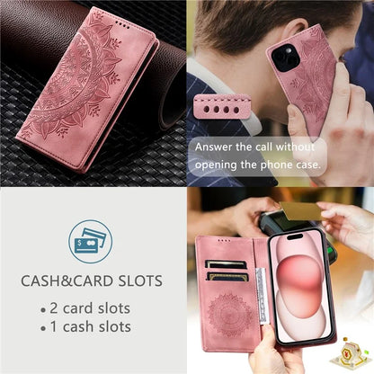 For iPhone 13 Case Magnetic Imprinted Stand PU Leather Phone Cover Gold