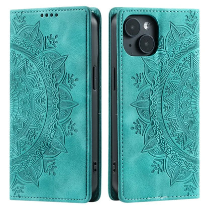 For iPhone 13 Case Magnetic Imprinted Stand PU Leather Phone Cover
