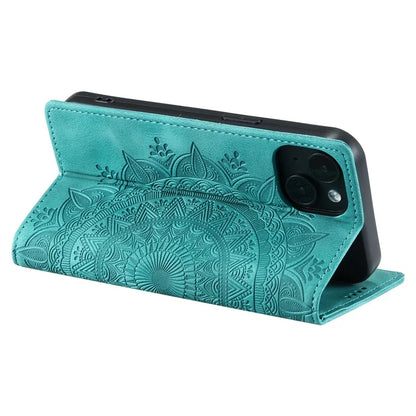 For iPhone 13 Case Magnetic Imprinted Stand PU Leather Phone Cover