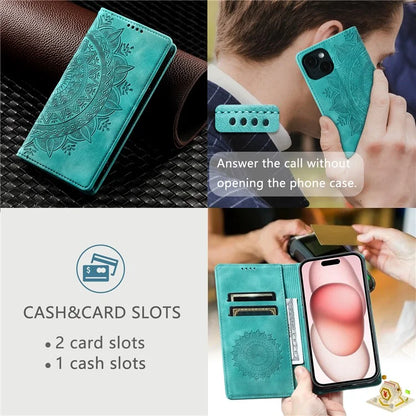 For iPhone 13 Case Magnetic Imprinted Stand PU Leather Phone Cover