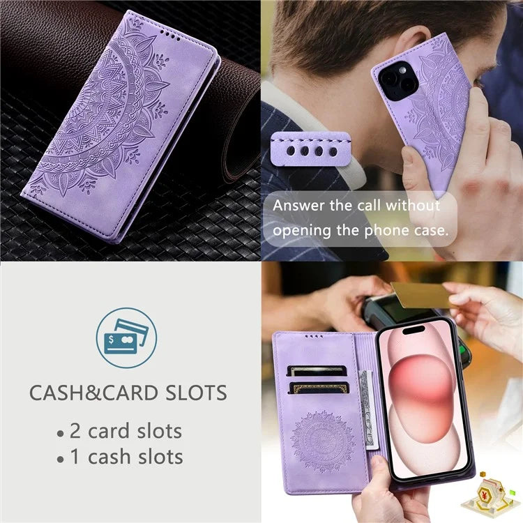 For iPhone 13 Case Magnetic Imprinted Stand PU Leather Phone Cover