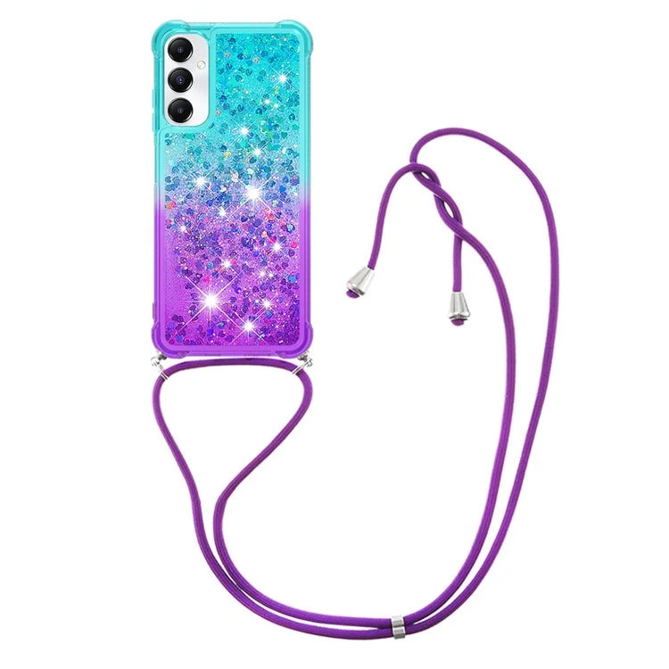 YB Quicksand Series-6 for Samsung Galaxy A05s 4G Case Liquid Gradient Phone Cover with Lanyard