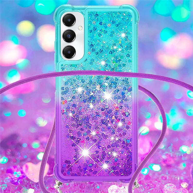 YB Quicksand Series-6 for Samsung Galaxy A05s 4G Case Liquid Gradient Phone Cover with Lanyard