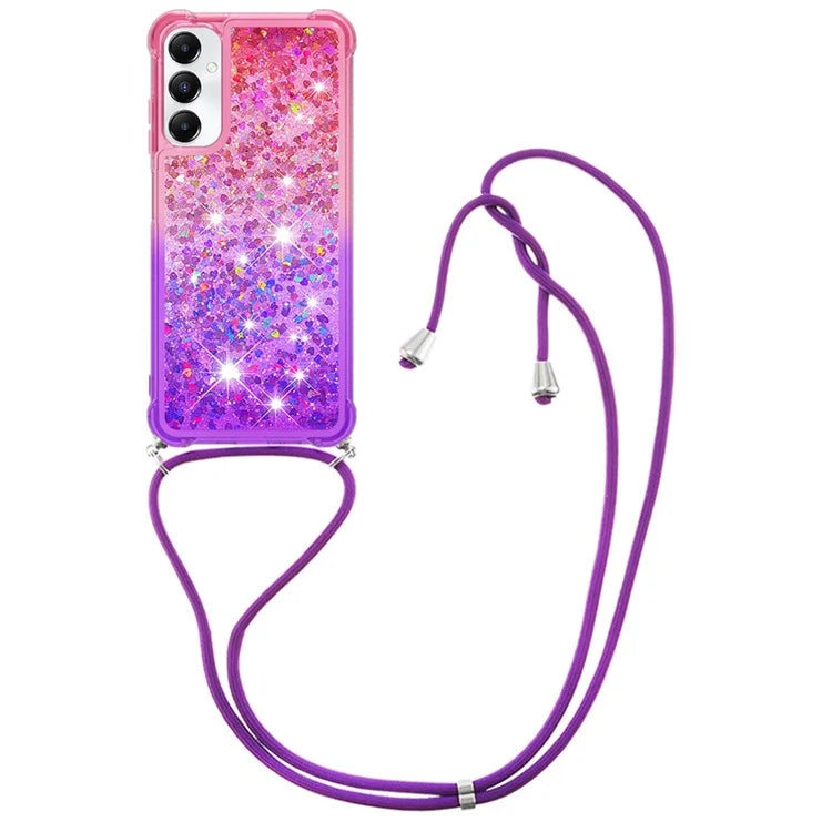 YB Quicksand Series-6 for Samsung Galaxy A05s 4G Case Liquid Gradient Phone Cover with Lanyard
