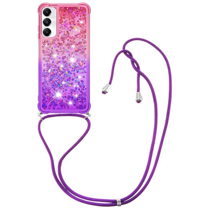 YB Quicksand Series-6 for Samsung Galaxy A05s 4G Case Liquid Gradient Phone Cover with Lanyard