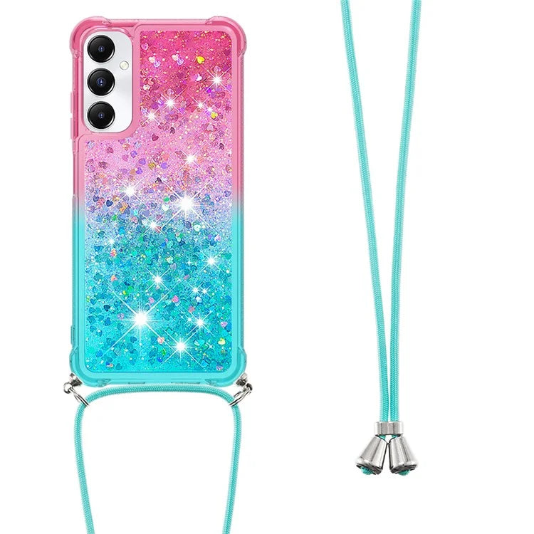 YB Quicksand Series-6 for Samsung Galaxy A05s 4G Case Liquid Gradient Phone Cover with Lanyard