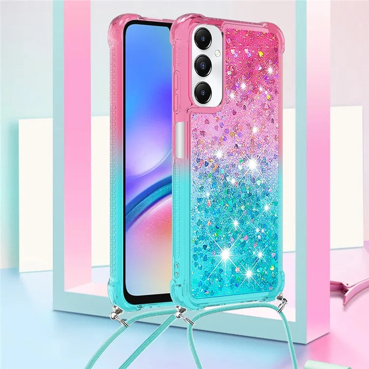 YB Quicksand Series-6 for Samsung Galaxy A05s 4G Case Liquid Gradient Phone Cover with Lanyard