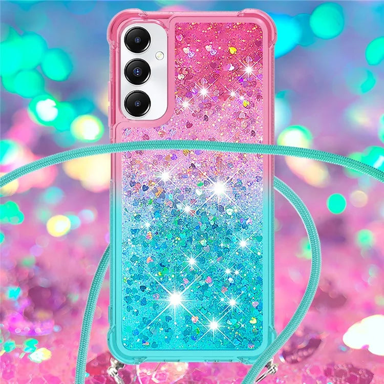 YB Quicksand Series-6 for Samsung Galaxy A05s 4G Case Liquid Gradient Phone Cover with Lanyard