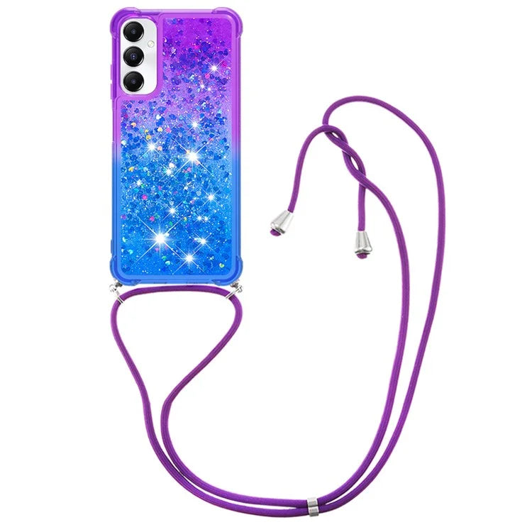 YB Quicksand Series-6 for Samsung Galaxy A05s 4G Case Liquid Gradient Phone Cover with Lanyard