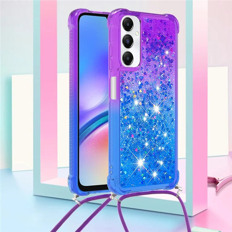 YB Quicksand Series-6 for Samsung Galaxy A05s 4G Case Liquid Gradient Phone Cover with Lanyard
