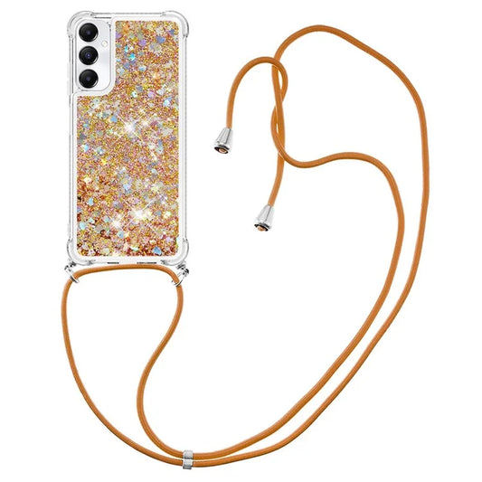 YB Quicksand Series-4 for Samsung Galaxy A05s 4G Case Flowing Liquid TPU Phone Cover with Lanyard