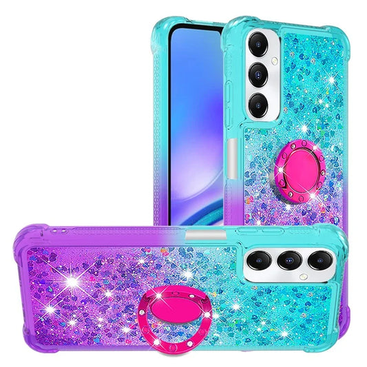 YB Quicksand Series-8 For Samsung Galaxy A05s 4G Case Gradient Glitter Kickstand Phone Cover