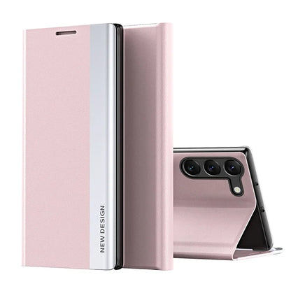 For Samsung Galaxy S24+ Case Electroplating Leather Phone Cover with Stand