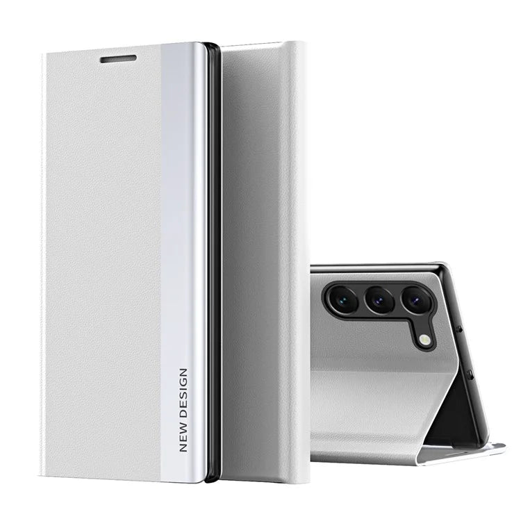 For Samsung Galaxy S24+ Case Electroplating Leather Phone Cover with Stand