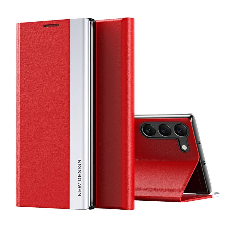 For Samsung Galaxy S24+ Case Electroplating Leather Phone Cover with Stand