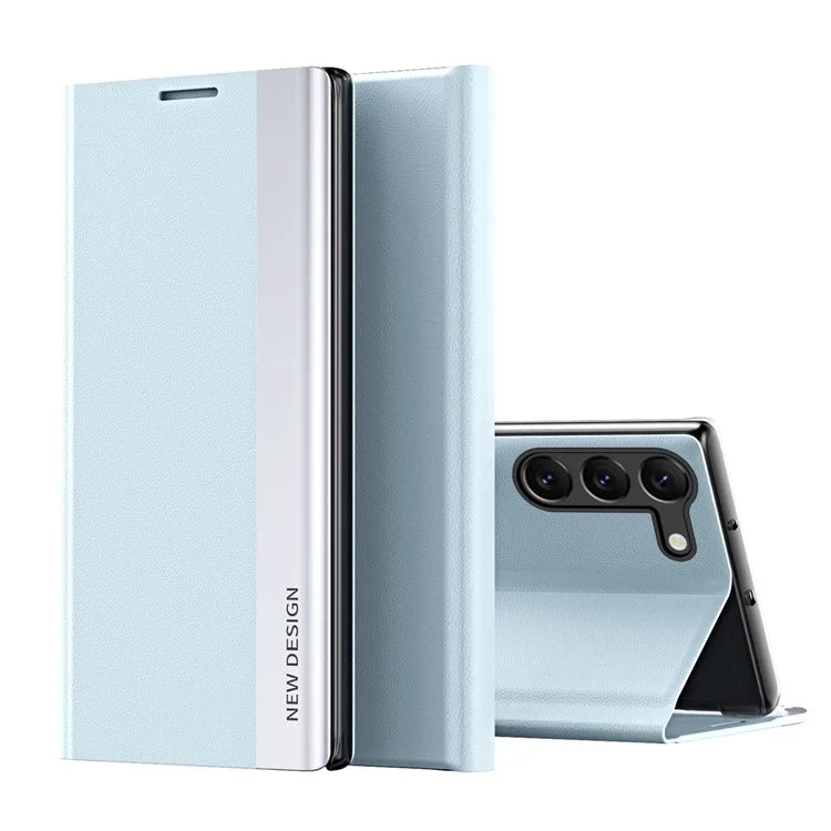 For Samsung Galaxy S24+ Case Electroplating Leather Phone Cover with Stand