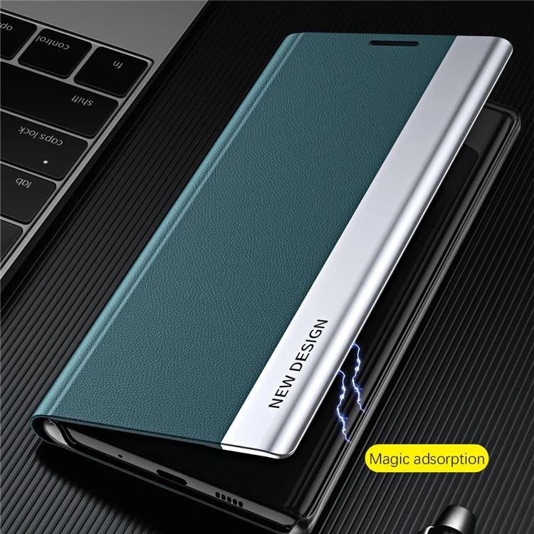For Samsung Galaxy S24+ Case Electroplating Leather Phone Cover with Stand