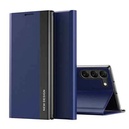 For Samsung Galaxy S24+ Case Electroplating Leather Phone Cover with Stand
