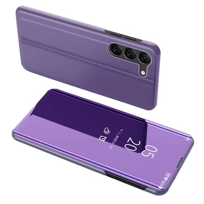 For Samsung Galaxy S24+ Case View Window Leather Stand Phone Cover  /  Blue