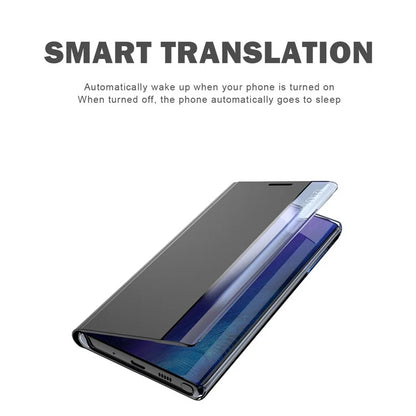 For Samsung Galaxy S24+ Case View Window Anti-scratch PU Leather Flip Stand Phone Cover- Sapphire