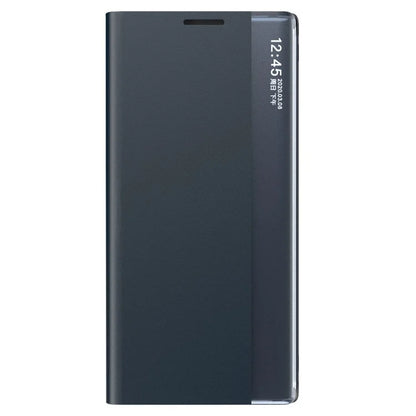 For Samsung Galaxy S24+ Case View Window Anti-scratch PU Leather Flip Stand Phone Cover- Sapphire
