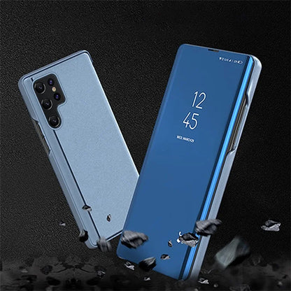 For Samsung Galaxy S24 Ultra Case Scratch-resistant View Window PU Leather Mobile Phone Cover