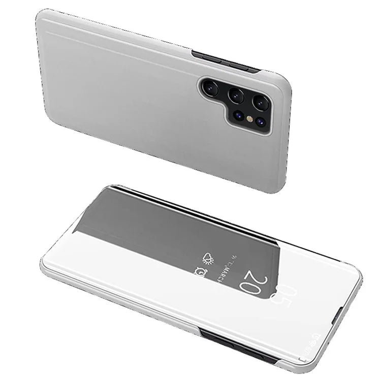 For Samsung Galaxy S24 Ultra Case Scratch-resistant View Window PU Leather Mobile Phone Cover
