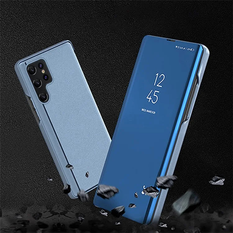 For Samsung Galaxy S24 Ultra Case Scratch-resistant View Window PU Leather Mobile Phone Cover