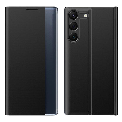 For Samsung Galaxy S24 Case View Window Scratch-resistant PU Leather Flip Stand Phone Protector