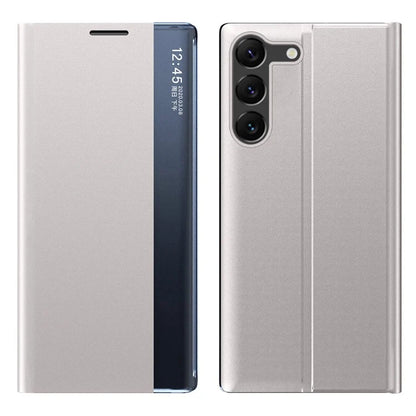 For Samsung Galaxy S24 Case View Window Scratch-resistant PU Leather Flip Stand Phone Protector