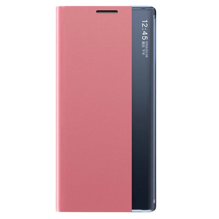 For Samsung Galaxy S24 Case View Window Scratch-resistant PU Leather Flip Stand Phone Protector