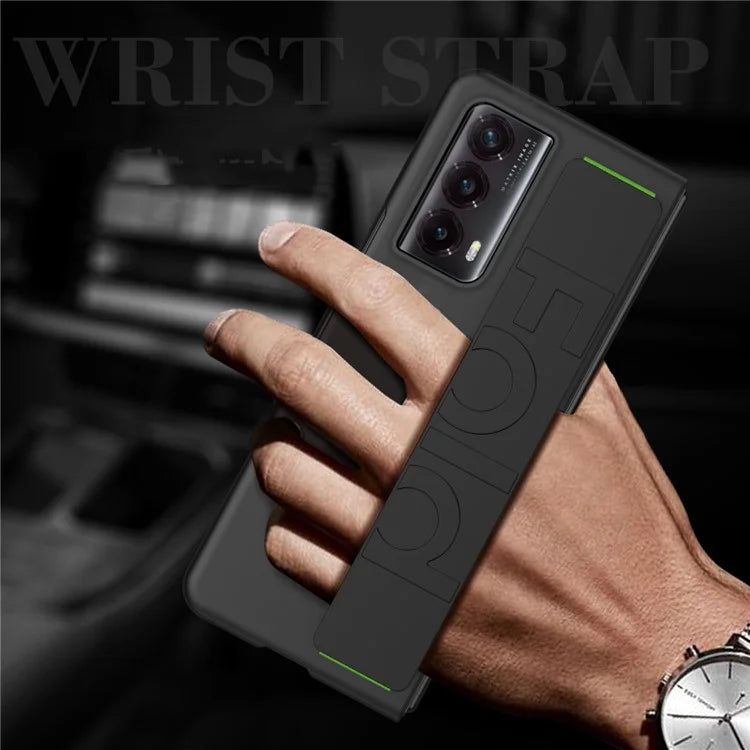 For Honor Magic Vs2 5G Case Rubberized PC Phone Cover with Stretchable Wristband