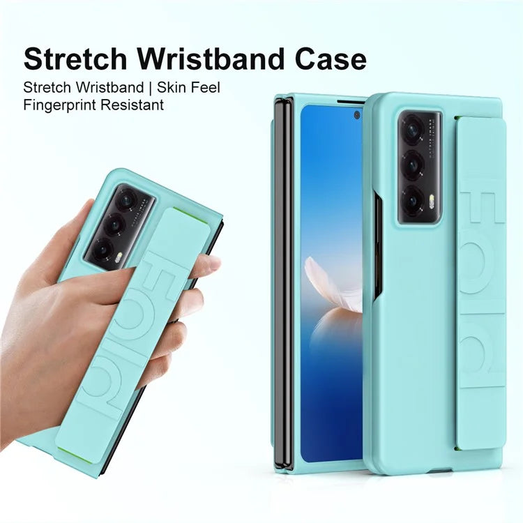 For Honor Magic Vs2 5G Case Rubberized PC Phone Cover with Stretchable Wristband